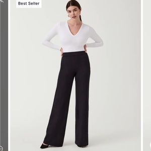Spanx size tall large perfect wide leg long pant in black